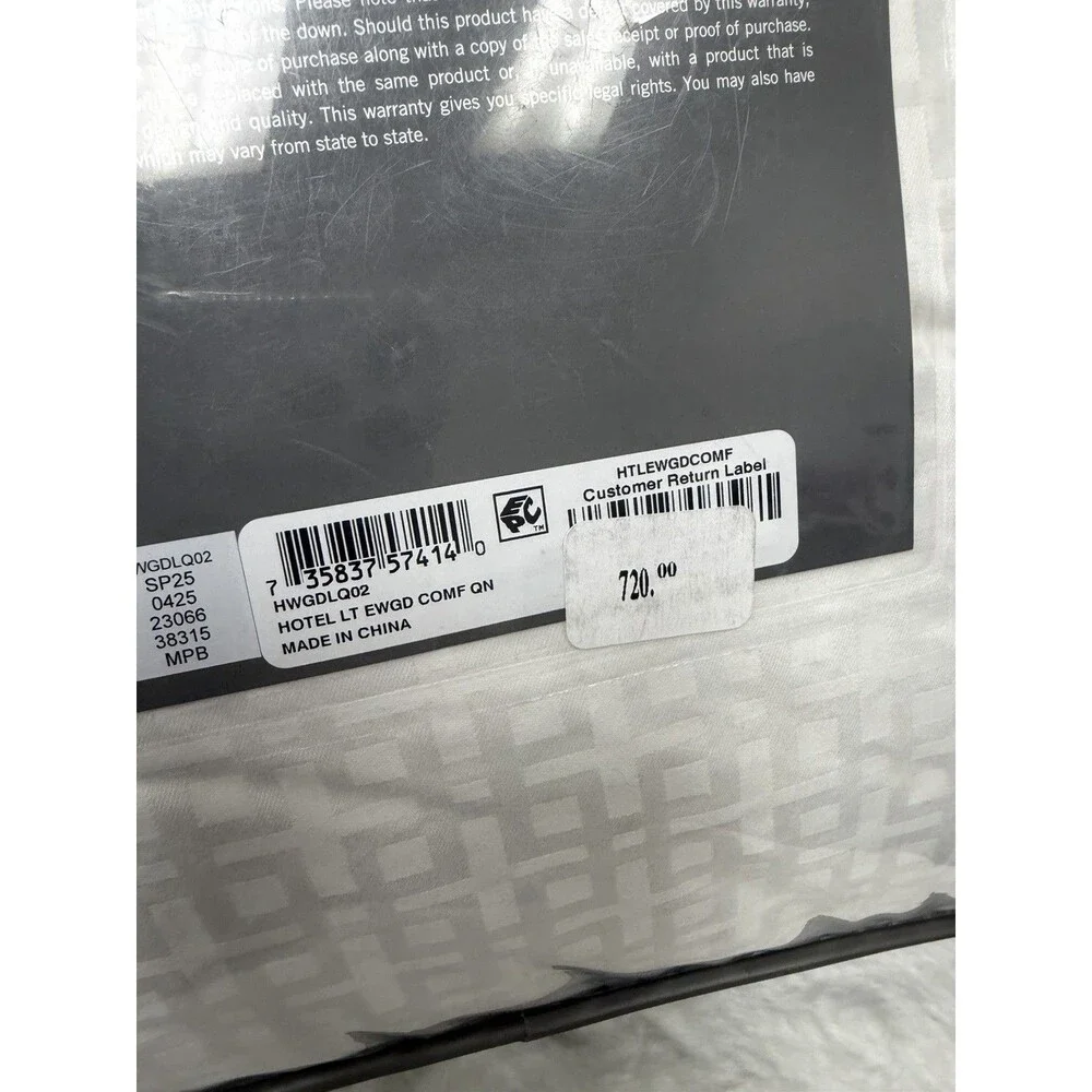 Hotel Collection European White Goose Down Full/Queen Light Weight Comforter